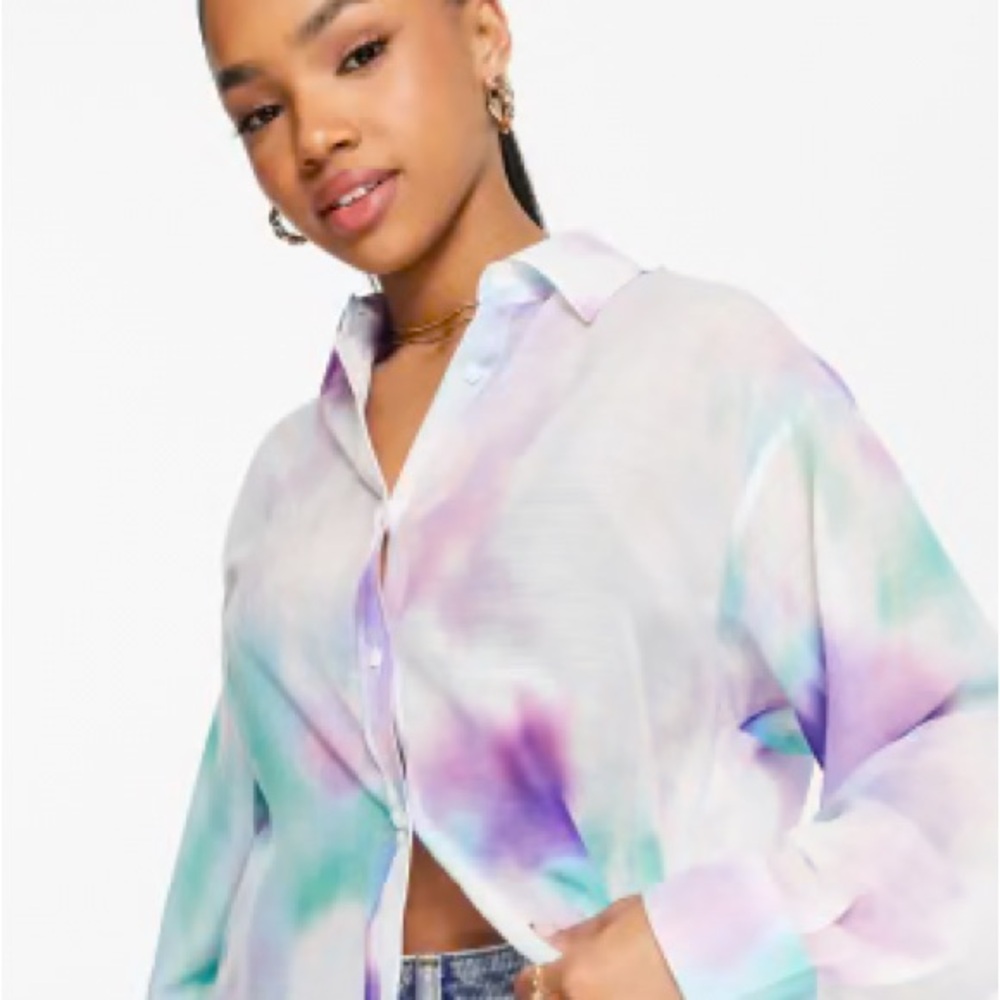 Stradivarius shirt in tie dye print